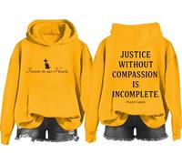 Sweat à capuche Justice Without Compassion Is Incomplet, Justice Without Compassion Is Incomplete Sweatshirt, Jaune-2., S