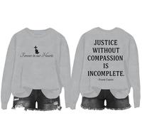 Sweat à capuche Justice Without Compassion Is Incomplet, Justice Without Compassion Is Incomplete Sweatshirt, gris, M