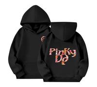 Sweat à Capuche Katseye pour Enfants Produits Dérivés Pinky up Katseye Pull à Manches Tournée Mondiale Sweat à Capuche Pinky up avec Poche pour Garçons Et Filles 02-Noir 150