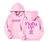 Sweat à Capuche Katseye pour Enfants Produits Dérivés Pinky up Katseye Pull à Manches Tournée Mondiale Sweat à Capuche Pinky up avec Poche pour Garçons Et Filles 04-Rose 140