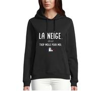 Sweat à capuche La neige, elle est trop molle pour moi - Réplique dans le film Les bronzés font du ski - Réplique culte - Femme XL