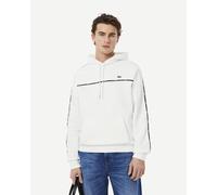 Sweat à capuche Lacoste Classic Fit Logo Stripe blanc noir - XS