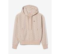 Sweat à capuche Lacoste Jacquard Monogramme zippé beige femme - 36