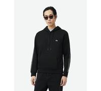 Sweat à capuche Lacoste Logo Stripe Half Zip noir blanc - XS