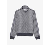 Sweat à capuche Lacoste Paris Monogramme zippé gris noir - XL
