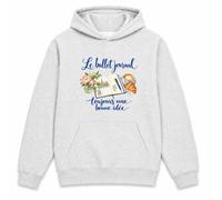Sweat à Capuche Le bullet journal, toujours une bonne idée | Hoodie en Molleton Gratté 280 g/m² Gris Chiné avec Poche Kangourou | Unisexe XS à 5XL | Cadeau Adepte du Bullet Journal Anniversaire