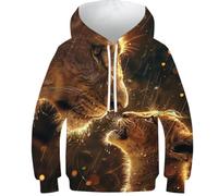 Sweat à Capuche Le Roi Lion et Ses Petits pour Enfants, garçons et Filles, imprimé 3D Amusant, vêtements de Sport pour Jeunes de 10 à 12 Ans