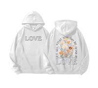 Sweat à capuche « Let All That You Do Be Done In Love » avec inscription « Let All That You Do Be Done In Love », blanc, S