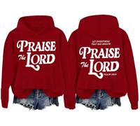 Sweat à capuche « Let Everything That Has Breath Praise The Lord », « Praise The Lord », bordeaux, XL