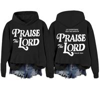 Sweat à capuche « Let Everything That Has Breath Praise The Lord », « Praise The Lord », Noir , S