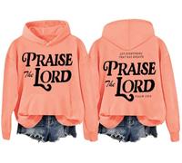 Sweat à capuche « Let Everything That Has Breath Praise The Lord », « Praise The Lord », Orange, M