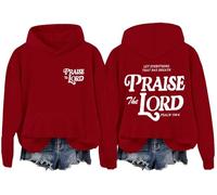 Sweat à capuche « Let Everything That Has Breath Praise The Lord », « Praise The Lord », sweats chrétiens pour femmes et hommes, bordeaux, XXL