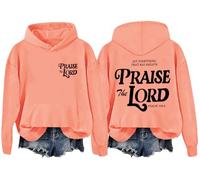Sweat à capuche « Let Everything That Has Breath Praise The Lord », « Praise The Lord », sweats chrétiens pour femmes et hommes, Orange, M