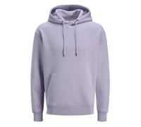 Sweat à capuche lilas uni avec une coupe droite et une poche kangourou L