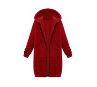 Sweat à capuche long pour femme - Veste de survêtement pour femme - Avec capuche - Veste à capuche surdimensionnée - Robe de sport - Manches longues - Veste de transition basique - Sweat à capuche