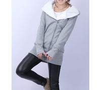 Sweat à capuche longue fermeture à glissière sport d'hiver fille - Gris - M M