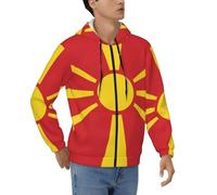 Sweat À Capuche Macédoine Drapeau pour Hommes Adultes Et Adolescents Sweatshirt pour Patriotes Hoodie Hommes Femmes Pull À Capuche pour Usage Quotidien Activités De Loisirs