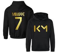 Sweat à capuche Mbappe #7 en jersey Kylian Mbappe #10 Goat 2023 pour enfants - Cadeau de football PSG Ligue 1 - Équipe de France, Noir , 12-13 ans