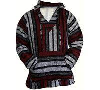 Sweat à Capuche Mexicain Hippie Surf Poncho Pull Sweat Pull Homme Zip vers Haut