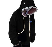 Sweat à capuche mignon en forme de requin pour femme 2025 ample vintage avec capuche, coupe ample, solide, avec poche et cordon de serrage, vêtements de travail, doux, tendance, gothique, confort