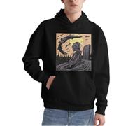 Sweat à capuche motif squelette de cimetière et chauve-souris - Sweat à capuche gothique vintage pour une esthétique sombre, Noir , 3XL