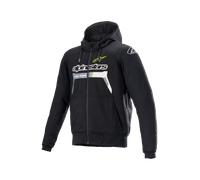 Alpinestars Sweat à capuche moto Chrome Ignition Noir/Jaune fluo XL