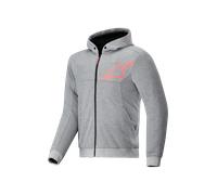 Alpinestars Chrome V2 Sport Sweat à capuche zippé de moto, gris-rouge, taille M pour homme