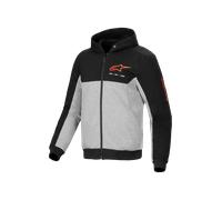 Alpinestars Chrome V2 Duo Sport Sweat à capuche zippé de moto, noir-gris-rouge, taille 3XL pour homme