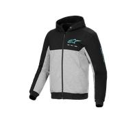 Sweat à Capuche Moto Alpinestars Chrome V2 Sport Noir/Gris/TurquoiseXXL Noir,Gris,Turquoise