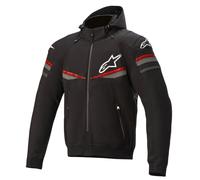 Sweat à capuche moto Alpinestars Sektor v2 Tech noir rouge vif avec armure