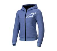 Alpinestars Stella Chrome V2 Sport Sweat à capuche zippé de moto pour femmes, bleu, taille XL
