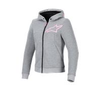 Sweat à Capuche Moto Femme Alpinestars Stella Chrome V2 Sport Gris/Rose FluoXS Gris,Rose Fluo