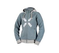 IXS Rapid 1.0 Sweat à capuche zippé de moto pour femmes, bleu/gris clair, Taille M