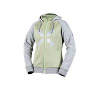 IXS Rapid 1.0 Sweat à capuche zippé de moto pour femmes, Vert clair/gris, Taille M