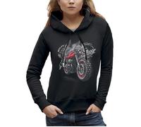 Sweat à capuche MOTO RACER - PIXEL EVOLUTION - Femme - Noir - Col capuche - Manches longues L