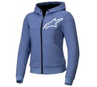 Sweat à capuche moto sport Alpinestars Stella Chrome V2 bleu violet blanc