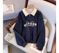 Sweat à capuche multicolore à manches longues pour femmes avec impression de lettres, pour un usage quotidien (2XL bleu)