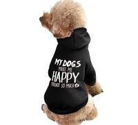 Sweat à Capuche « My Dog Make Me Happy » pour Chien, vêtement Chaud et Mignon, idéal pour Animal de Compagnie, Taille XL