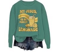 Sweat à capuche « My Jesus He Be Making Lemonade » avec inscription « Jesus Made Lemonade Faith », Vert, XL