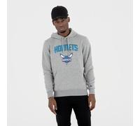 Sweat à capuche New Era avec logo de l'équipe Charlotte Hornets Gris S