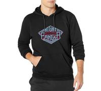 Sweat à capuche Night Ranger pour homme en coton tendance sport décontracté col rond manches longues, Noir , XXL
