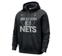 Sweat à capuche Nike NBA Brooklyn Nets Club Courtside pour homme Noir/Flat Silver S