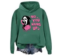 Sweat à capuche No You Hang Up avec inscription No You Hang Up Scream, Vert, L