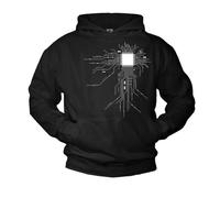 Makaya Sweat a Capuche Noir Geek CPU Homme Noir L