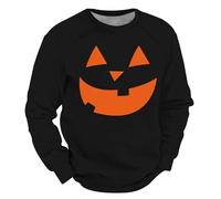 Sweat à capuche noir pour homme - Costume d'Halloween pour adulte - Imprimé citrouille effrayante - Pull à manches longues - Costumes de vacances pour adultes - Citrouille souriante - Sweat à capuche
