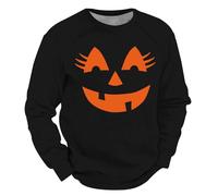 Sweat à capuche noir pour homme - Costume d'Halloween pour adulte - Imprimé citrouille effrayante - Pull à manches longues - Costumes de vacances pour adultes - Citrouille souriante - Sweat à capuche