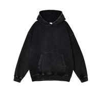Sweat à capuche noir pour homme - Couleur unie - Sweat à manches longues - Pull à capuche - Confortable - Basic - Avec poches kangourou - Streetwear - Style sportif - Oversize, Noir , M