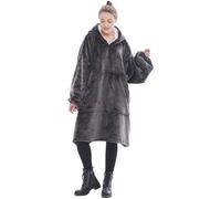 Sweat à capuche - Non spécifié - Plaid polaire gris - Douceur extrême - Poche avant - Lavable