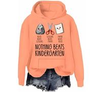 Sweat à capuche « Nothing Beats Kindergarten » - Drôle de papier de roche - Ciseaux - Pour la maternelle, Hami Orange-H, XL