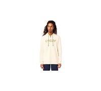Sweatshirt à capuche Oakley Teddy Full Zip blanc logo vert - M